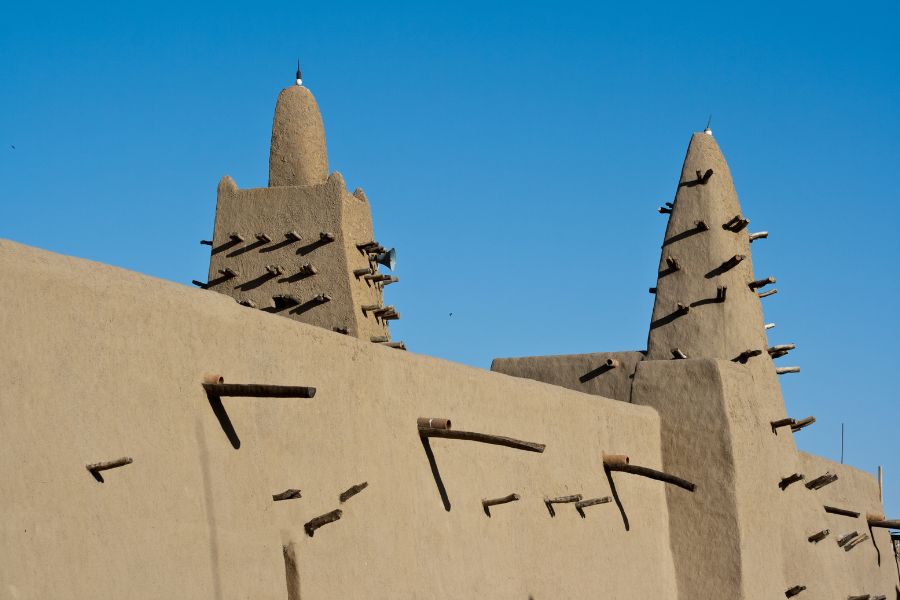 Détails de la mosquée de Timbuktu au Mali