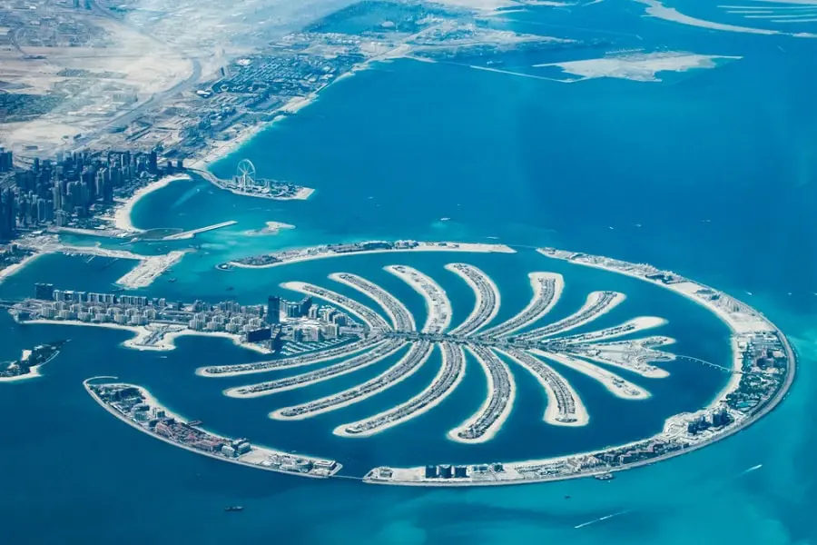 Vue aérienne de Palm Jumeirah