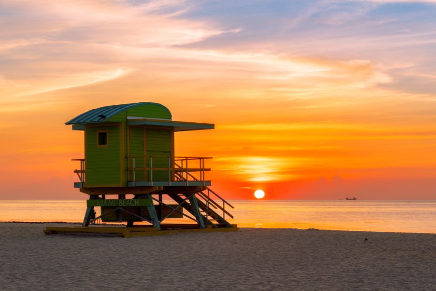 Coucher de soleil à South Beach