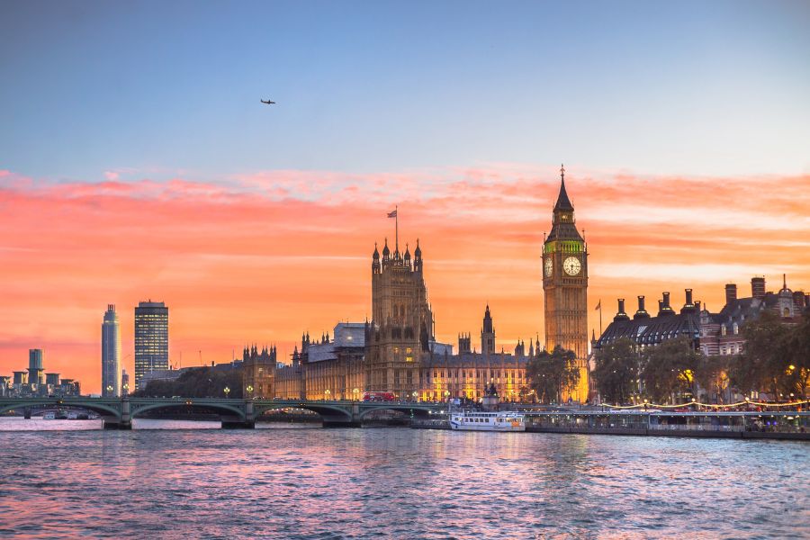 Coucher de soleil sur Big Ben, Londres